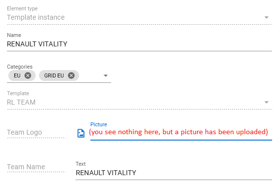 A basic team Template Instance